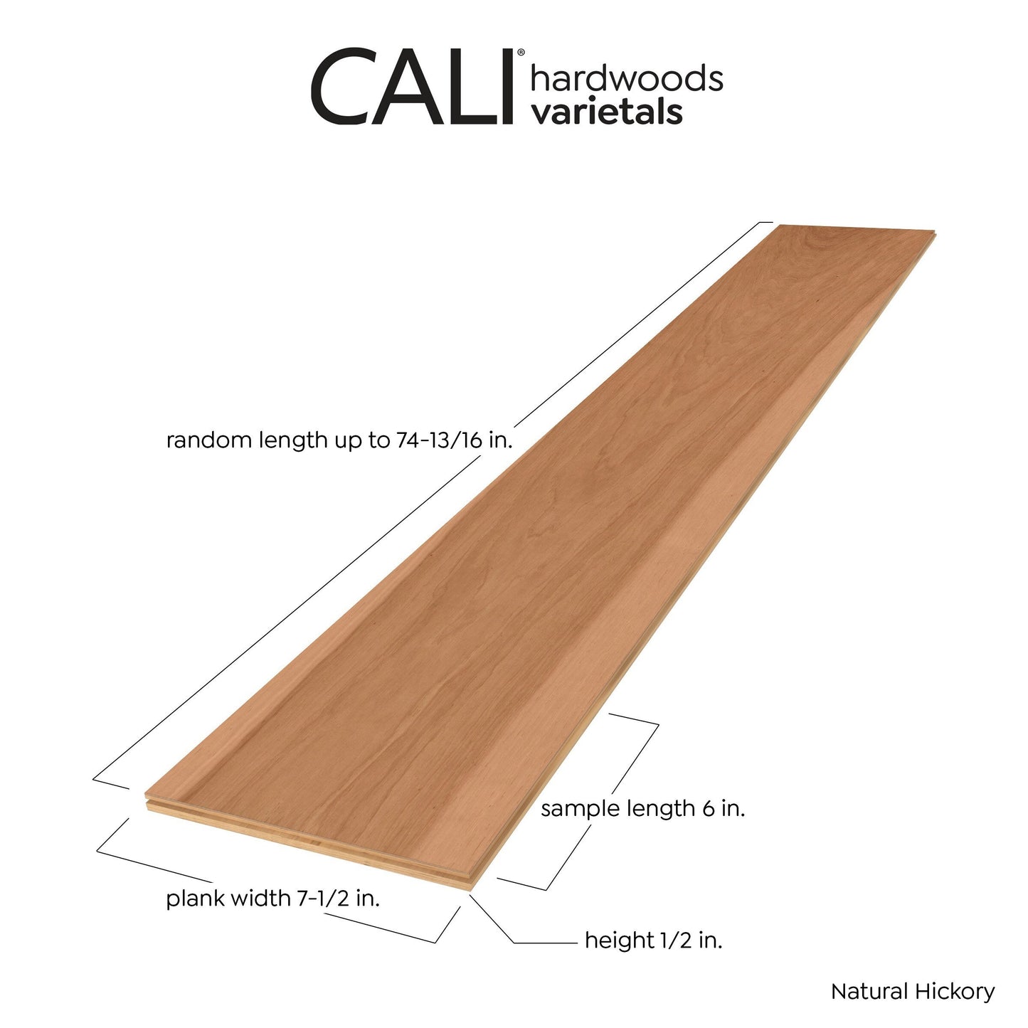 CALI Hickory Natural Hickory hardwood flooring — detail view