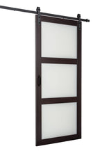 RELIABILT 36-in x 84-in Espresso Frosted Glass Mdf Single Barn Door (Hardware Included)