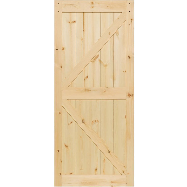 30 in. x 83.5 in K-Rail Unfinished Solid Core Pine Barn Door Slab - Super Arbor