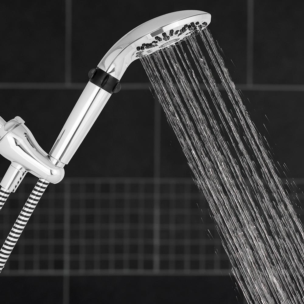 5-Spray 5 in. Single Wall Mount Handheld Shower Head in Chrome - Super Arbor