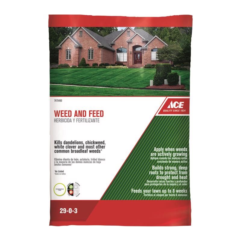 Ace Weed & Feed Lawn Fertilizer for All Grasses, 5,000 sq. ft. Coverage