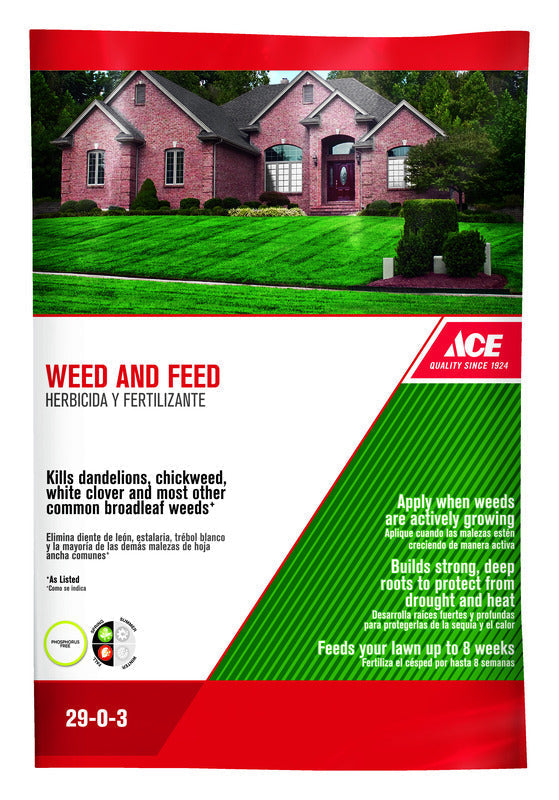 Ace Weed & Feed Lawn Fertilizer For All Grasses — Covers 15,000 sq ft