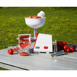 16-Cup Red and White Electric Tomato Strainer