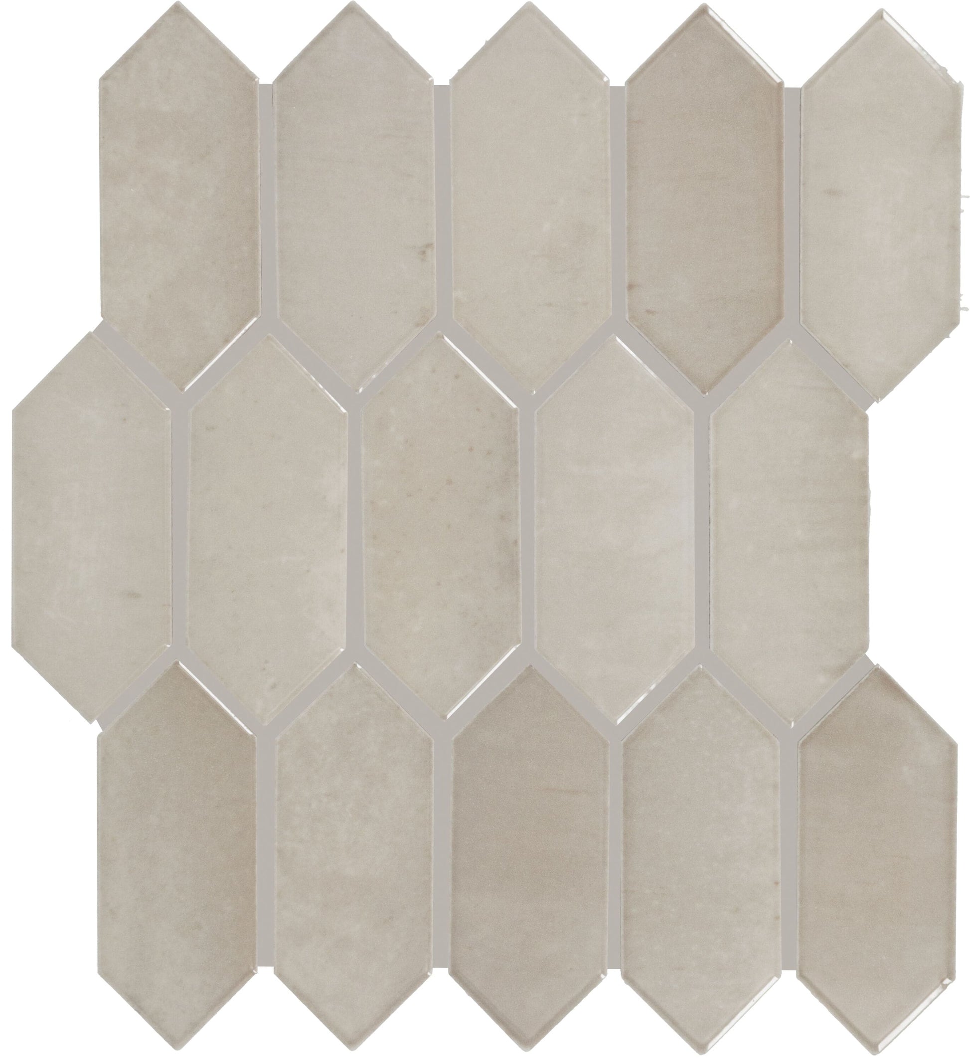 Daltile Miramo Sand 11-in x 12-in Glossy Ceramic Handcrafted look Picket Mosaic Wall Tile product image