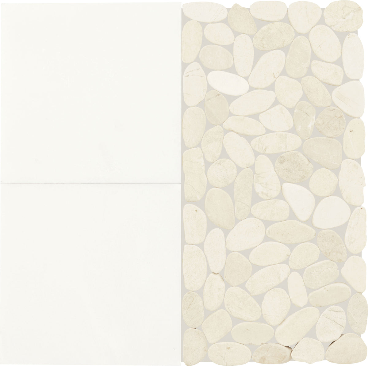 Daltile Pebble Oasis Icicle 12-in x 12-in Honed Natural stone Mixed Pebble Mosaic Floor and Wall Tile product image