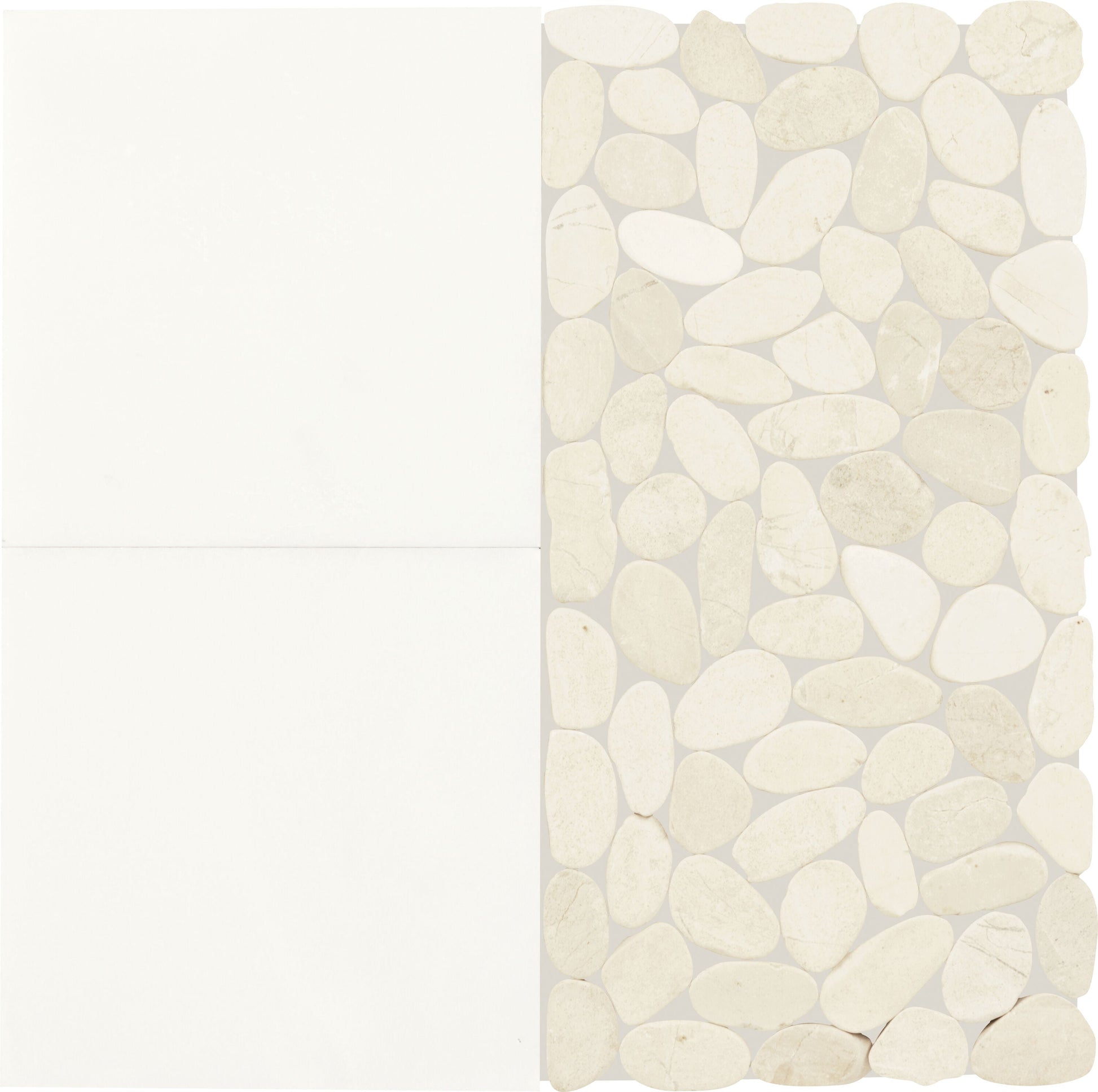 Daltile Pebble Oasis Icicle 12-in x 12-in Honed Natural stone Mixed Pebble Mosaic Floor and Wall Tile product image