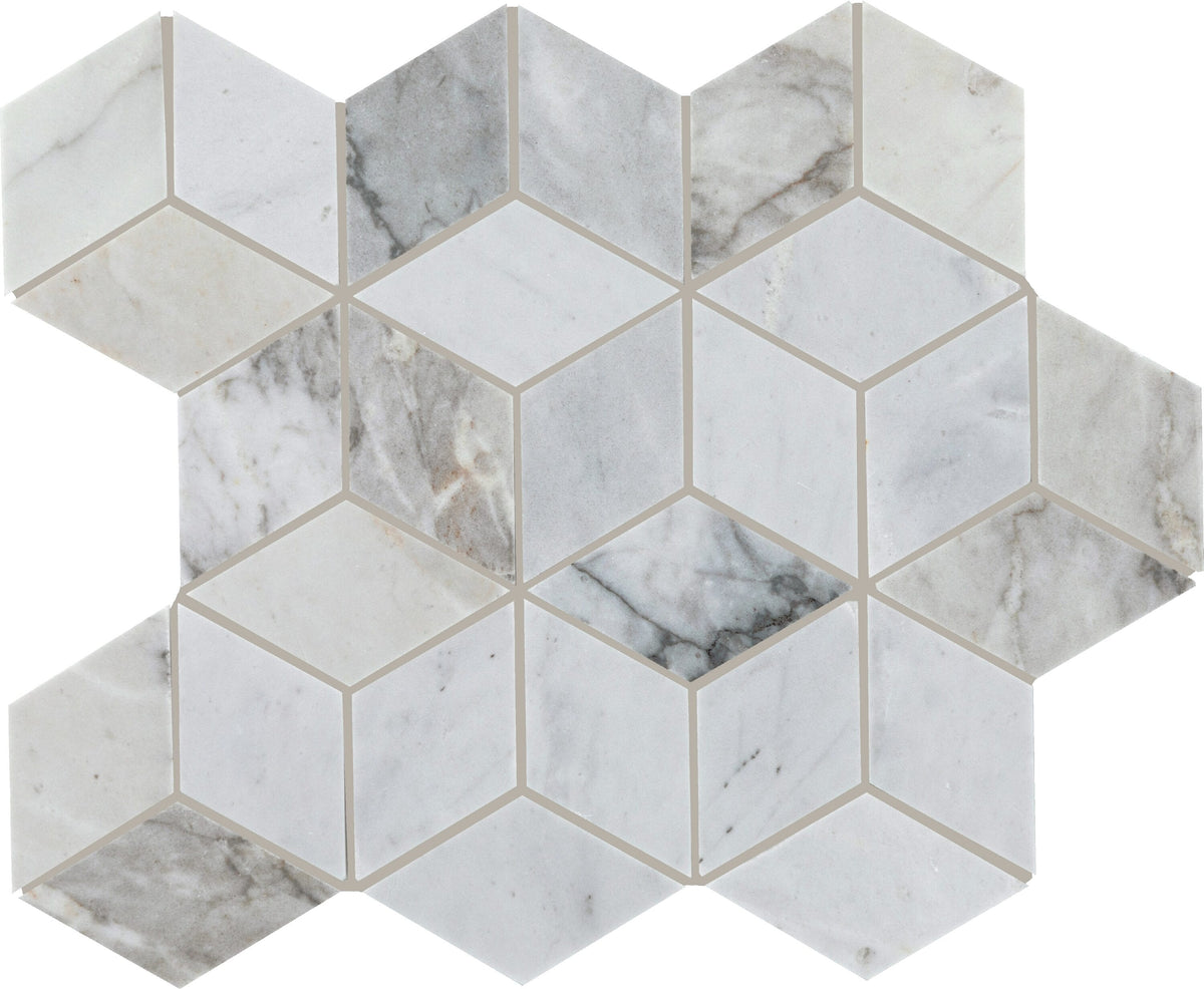 Daltile Sublimity Cirrus Storm 11-in x 13-in Honed Natural stone Mixed Marble look Mosaic Floor and Wall Tile product image