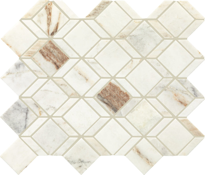 Daltile Sublimity Daphne White 10-in x 13-in Honed Natural stone Mixed Marble look Mosaic Floor and Wall Tile product image