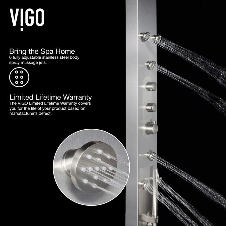 Dilana 66.875 in. 6-Jet High Pressure Shower Panel System with Adjustable Handheld Dual Shower in Stainless Steel