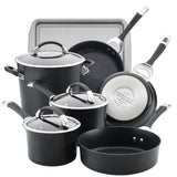 Symmetry 9-Piece Hard-Anodized Aluminum Nonstick Cookware Set in Black