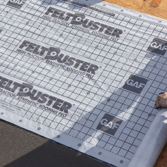 GAF FeltBuster Synthetic Roofing Felt Underlayment, 4 ft x 250 ft, 10-Square Roll