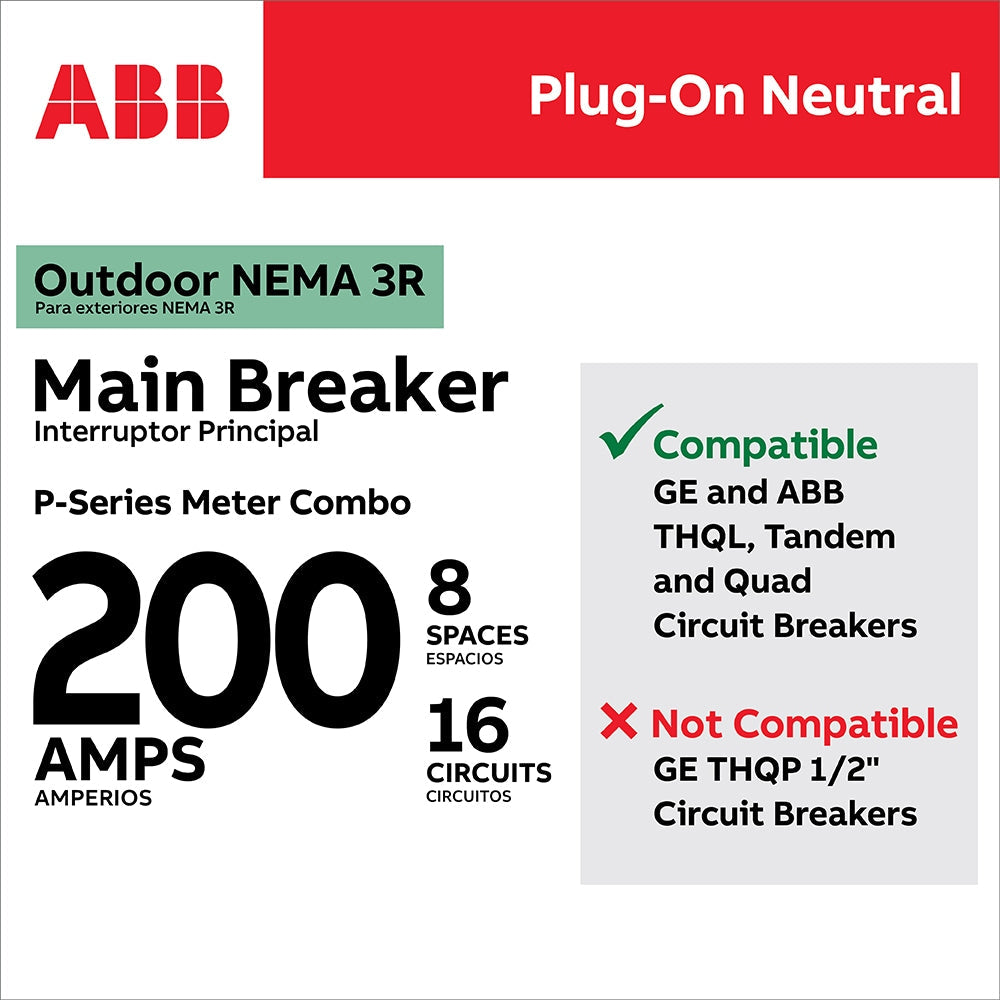 ABB ReliaHome 200-Amp 8-space load center - interior view