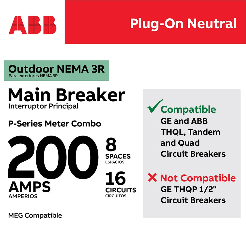 ABB ReliaHome 200-Amp 8-space load center - interior view