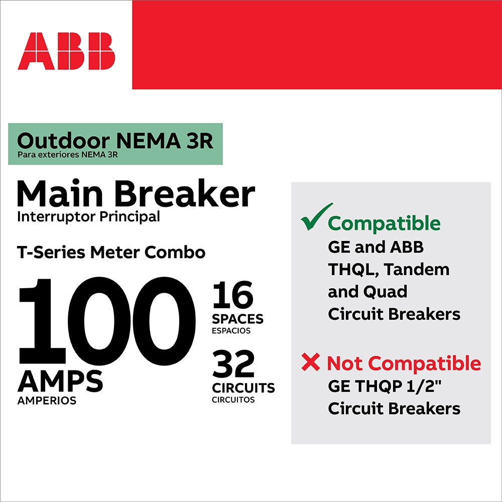 ABB ReliaHome 100-Amp 16-space load center - interior view