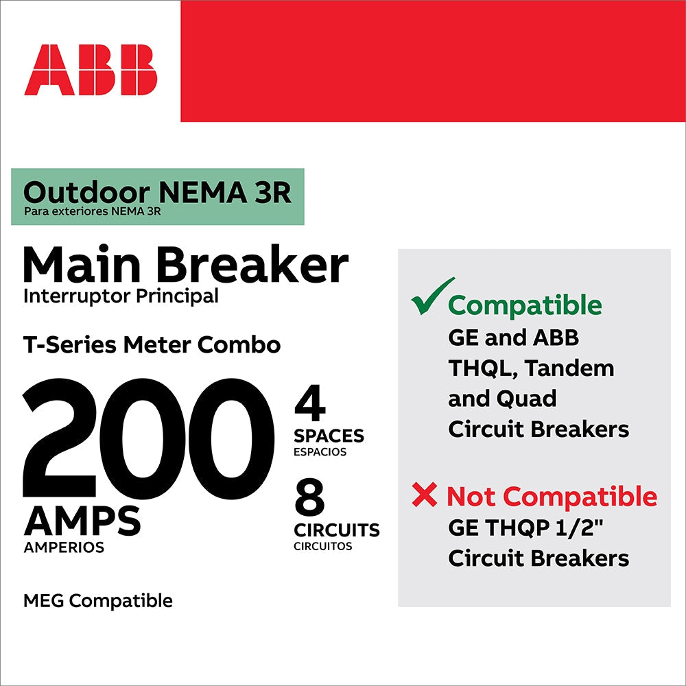 ABB ReliaHome 200-Amp 4-space load center - interior view