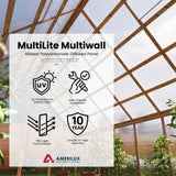 AmeriLux International MultiLite 4-ft x 8-ft Ribbed Diffused Polycarbonate Roof Panel, 6mm