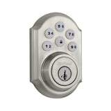 SmartCode 909 Satin Nickel Single Cylinder Electronic Deadbolt Featuring SmartKey Security and Tustin Passage Lever - Super Arbor