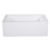 Aqua Eden Jenny 54 in. Acrylic Left-Hand Drain Rectangular Alcove Bathtub in White - Super Arbor