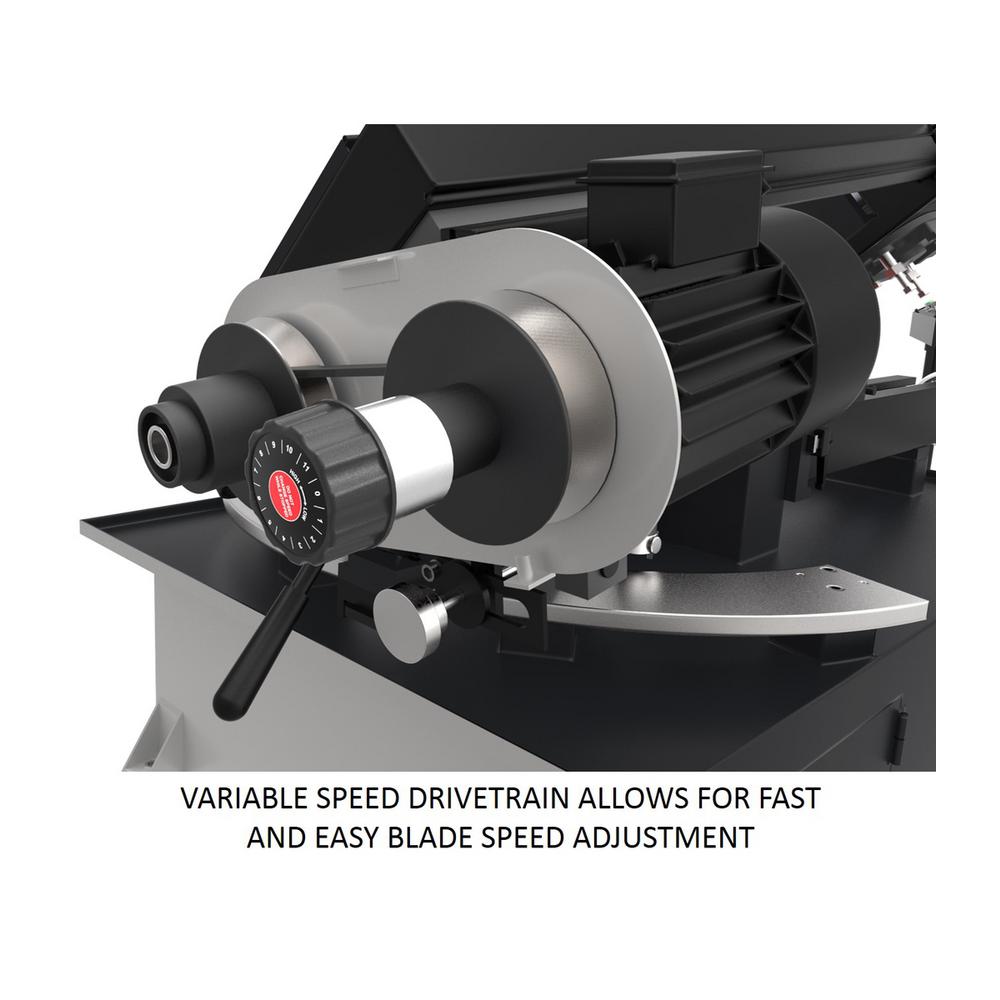 8 in. x 13 in. 1-1/2 HP, 115-Volt/230-Volt Metalworking Variable Speed Bandsaw 1Ph