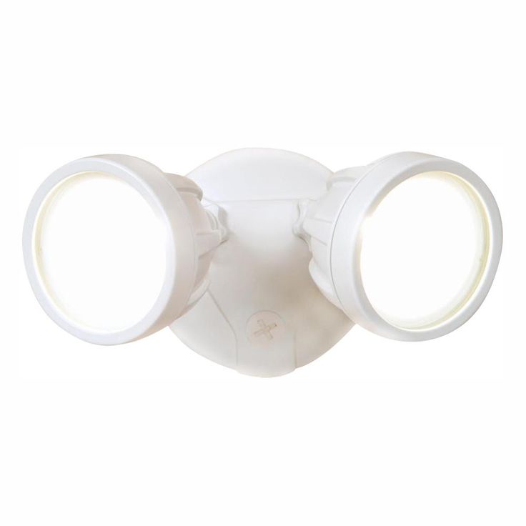 Twin-Head White Integrated LED Outdoor Security Round LED Flood Light