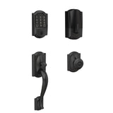 Century Encode Smart Wifi Door Lock with Alarm and Latitude Lever Handleset in Satin Nickel