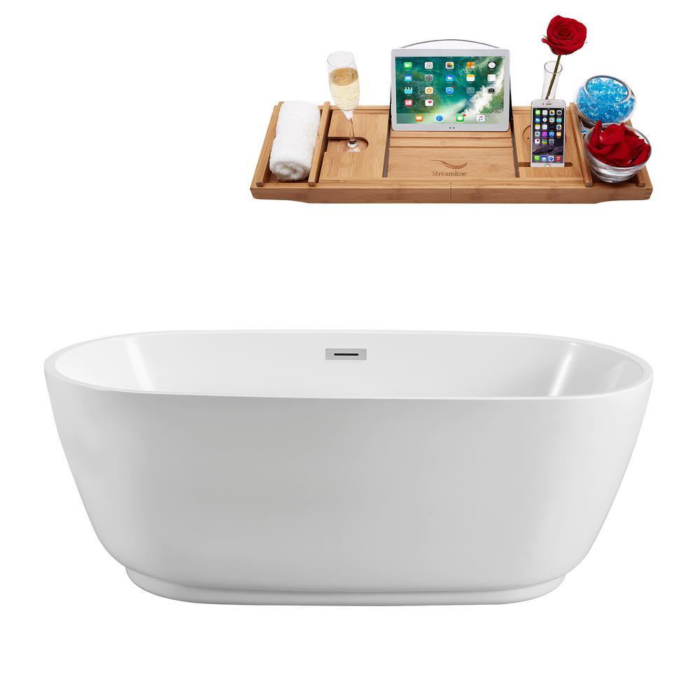 70.9 in. Acrylic Flatbottom Non-Whirlpool Bathtub in White - Super Arbor