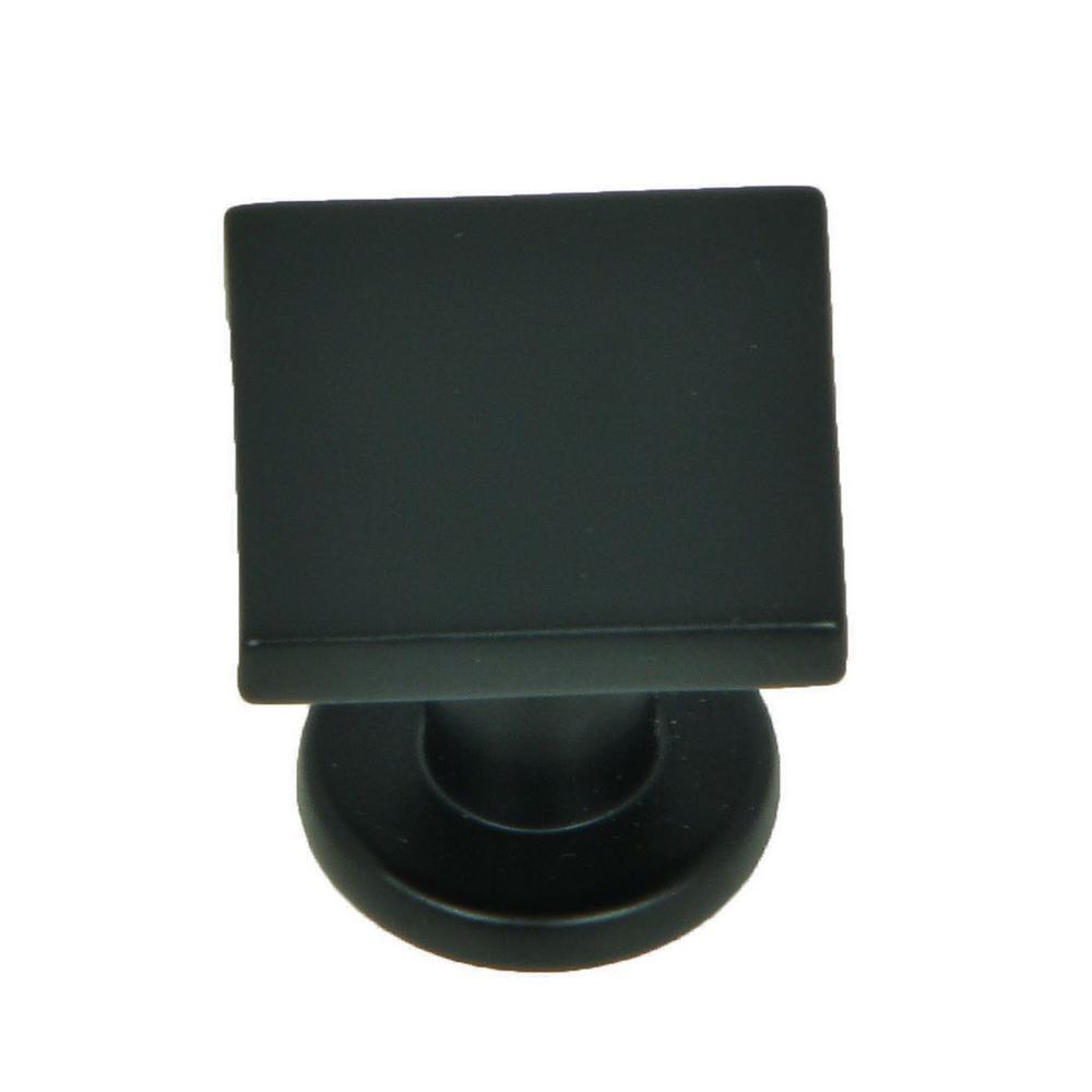 SoHo 1 in. Matte Black Square Cabinet Knob (10-Pack) - Super Arbor