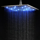 1-Spray 12 in. Single Ceiling Mount Fixed Rain Shower Head in Brushed Nickel - Super Arbor