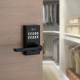 917 SmartCode Matte Black Contemporary Electronic Single-Cylinder Halifax Door Lever Featuring SmartKey Security - Super Arbor