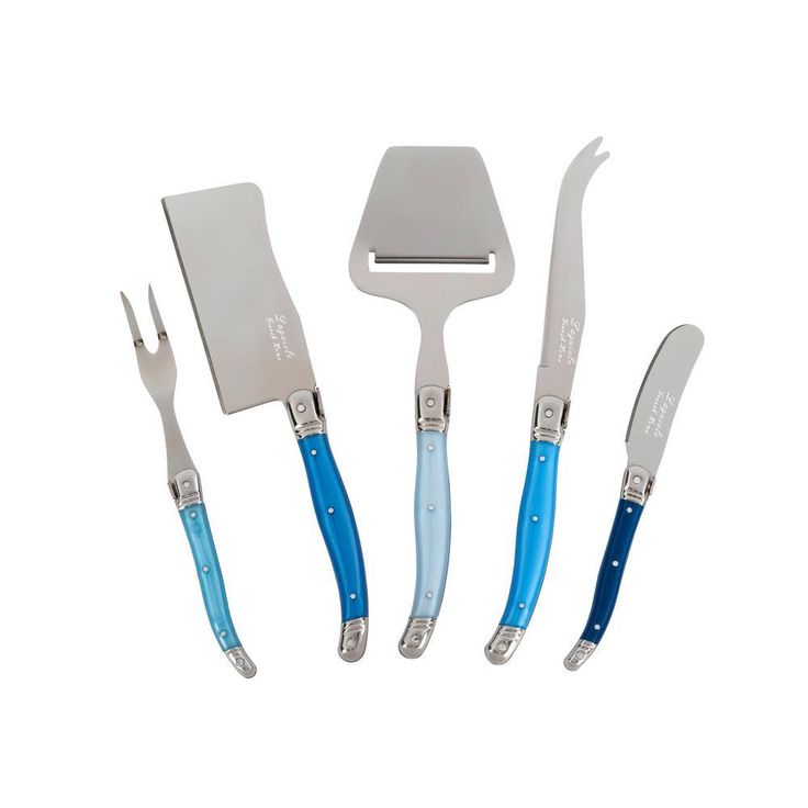 Laguiole 5 Piece Cheese Knife, Fork and Slicer Set, 