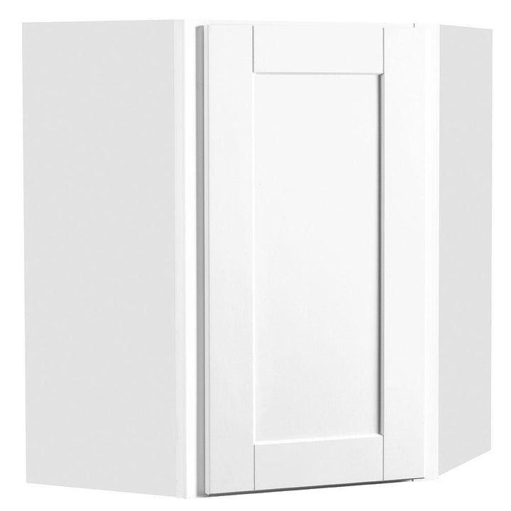 Shaker Assembled 24x30x12 in. Diagonal Corner Wall Kitchen Cabinet in Satin White