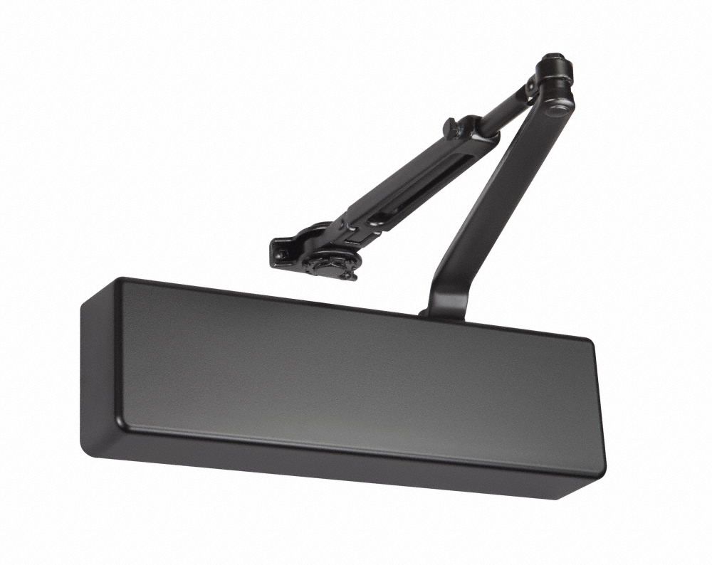 NORTON Heavy Duty Door Closer, Grade 1, Black, Adjustable Mount