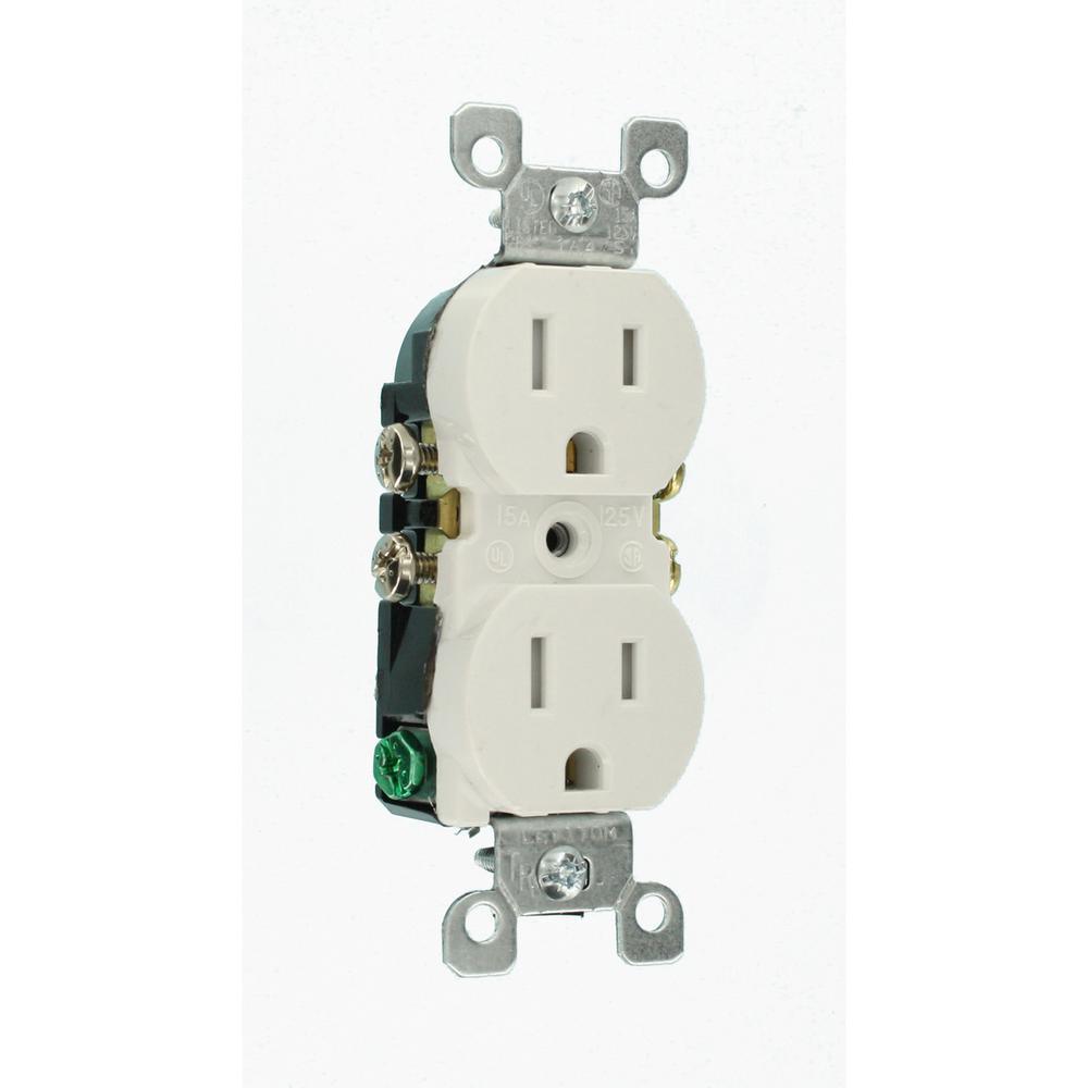 15 Amp Tamper-Resistant Duplex Outlet, White (10-Pack) - Super Arbor