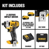20-Volt MAX Lithium-Ion Cordless 1/4 in. Impact Driver Kit with (2) Batteries 4Ah, Charger and Case - Super Arbor