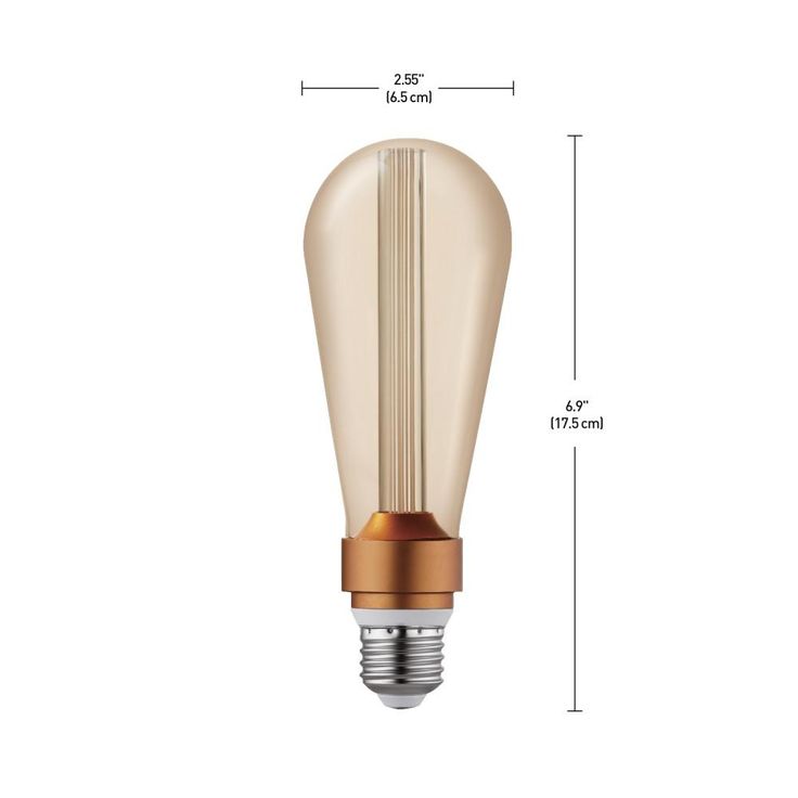 Globe Electric 15-Watt Equivalent ST64 Dimmable LED Light Bulb with Amber Glass, Cool White