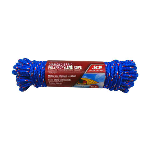 Ace 3/8 in. D x 50 ft. L Assorted Diamond Braided Polypropylene Rope