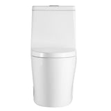 Double flush toilet 1-piece 1.28 GPF white flush toilet, Elongated toilet with seat - Super Arbor