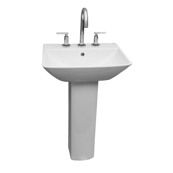 Barclay Products Summit 500 20 in. Pedestal Combo Bathroom Sink with 1 Faucet Hole in White