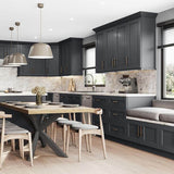 Home Decorators Collection Newport 18 in. W x 24 in. D x 34.5 in. H Assembled Plywood Base Kitchen Cabinet in Deep Onyx with Cutlery Soft Close RH