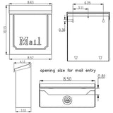 Townhouse Small, Vertical, Locking, Steel, Wall Mount Mailbox, Black - Super Arbor