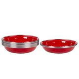 4 oz. Solid Red Enamelware Round Tasting Bowls (Set of 6)