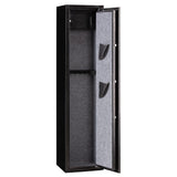 57 in. H Large Rifle Safe with Electronic and Key for Rifle Shotgun for Home, 5-Gun Cabinet with Handgun Lockbox, Black - Super Arbor