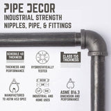 1/2 in. Black Steel Pipe 11.75 in. D x 72.5 in. H Floor Mounted 4-Tier Shelf Kit