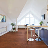 allen + roth Hickory Nutmeg hardwood flooring — detail view