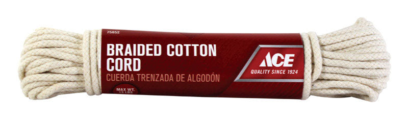Ace 9/64 in. D x 48 ft. L Natural Braided Cotton Cord