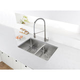 28 in. Low-Divide Double Bowl 60/40 Undermount Tight Radius 16-Gauge Stainless Steel Kitchen Sink - Super Arbor
