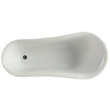 Jacqueline 5.7 ft. Acrylic Clawfoot Non-Whirlpool Bathtub in White - Super Arbor