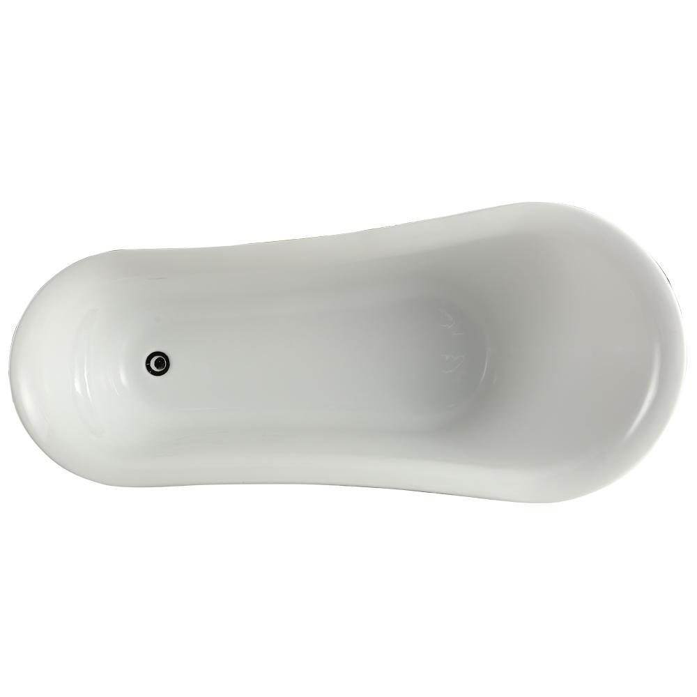 Jacqueline 5.7 ft. Acrylic Clawfoot Non-Whirlpool Bathtub in White - Super Arbor