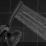 12-Spray High Pressure 1.8 GPM 5 in. Wall Mount Dual Shower Head and Handheld Shower Head in Matte Black - Super Arbor