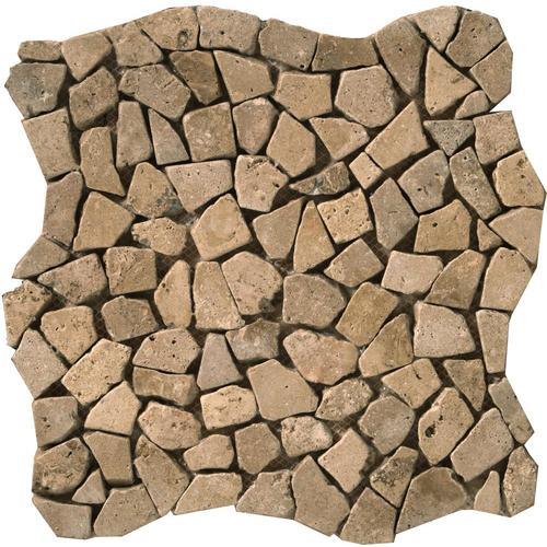 Emser Travertine Pebble 10-Pack Mocha Natural Stone Travertine Border Tile (12-in x 12-in) - Super Arbor